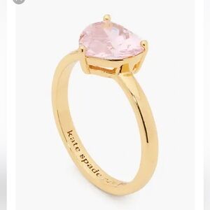 Kate Spade My Love Heart Ring In Pink/gold Size 6